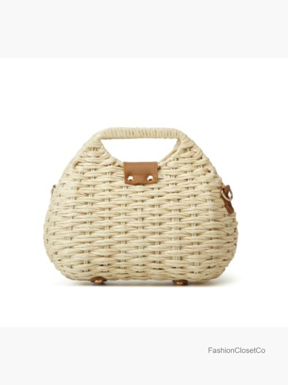 Straw Shoulder Handbag Beach Tote Crossbody Hobo Purse Summer - Picture 4 of 7
